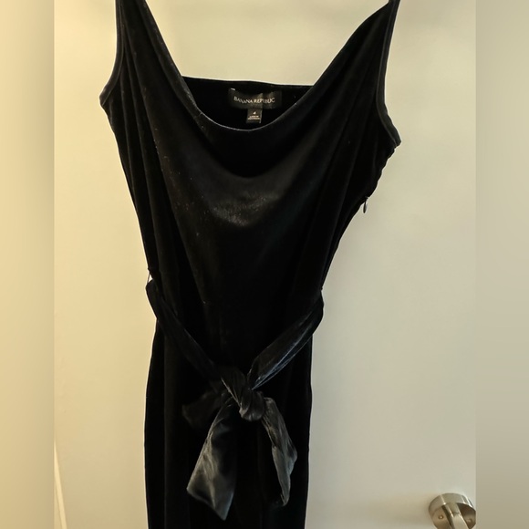 Like new Banana Republic black stretch velour cowl neck jumpsuit - Picture 4 of 4